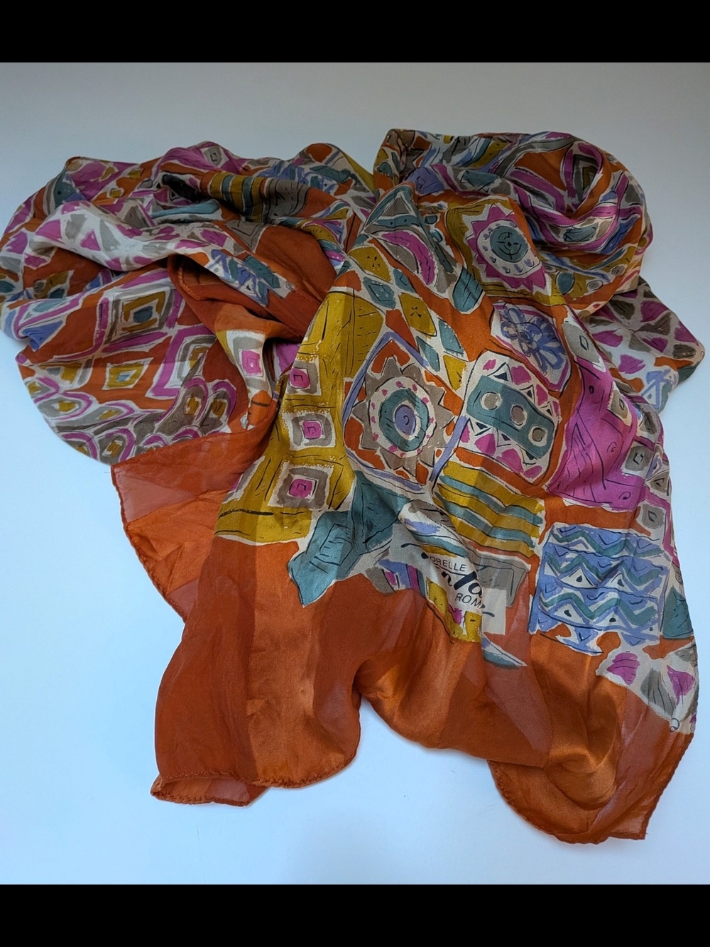 Vintage 100% Silk Italian Couture Scarf